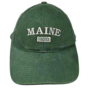 Falcon Baseball Cap Green One Size Maine 1820 Statehood Slideback Hat Adjustable